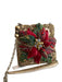 Mary Frances Gold Red & Green Beaded Velvet Magnetic Clasp Floral Cross Body Bag Gold Red & Green / M