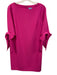 CeCe Size S Pink Poly Blend Wide Neck 1/2 Sleeve Zip Back Bow Detail Dress Pink / S