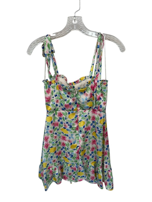 Morgan & Co. Size XS Multi Polyester Tie Straps Flowers Ruffles Dress Multi / XS