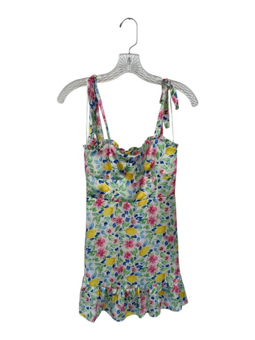 Morgan & Co. Size XS Multi Polyester Tie Straps Flowers Ruffles Dress Multi / XS