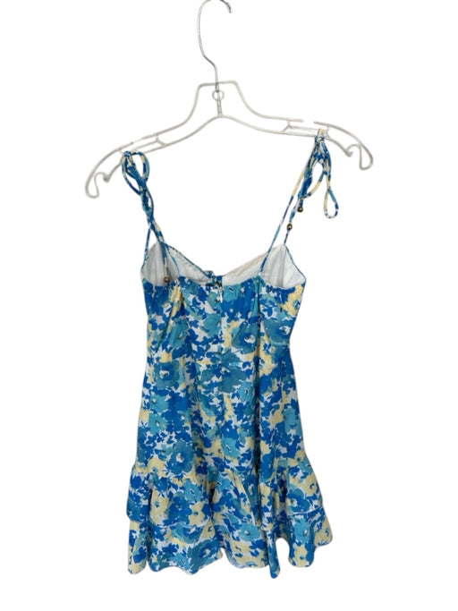 Hello Molly Size 2 Blue & Yellow Polyester Tie Straps Flowers Dress Blue & Yellow / 2