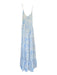 Misa Size M White & Blue Polyester Spaghetti Strap Palm Leaves Racerback Dress White & Blue / M