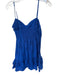Aqua Size M Blue Cotton Spaghetti Strap Eyelet Dress Blue / M