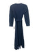 Tuckernuck Size S Navy Cotton Denim Button Down Puff Shoulder Long Sleeve Dress Navy / S
