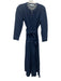 Tuckernuck Size S Navy Cotton Denim Button Down Puff Shoulder Long Sleeve Dress Navy / S