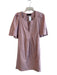 Pomander Place Size S Mauve Cotton Short Sleeve V Neck Pleated Detail Dress Mauve / S