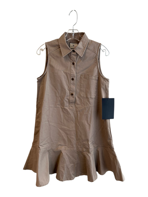 Tuckernuck Size S Khaki Cotton Sleeveless Collar Chest Pocket A line Dress Khaki / S
