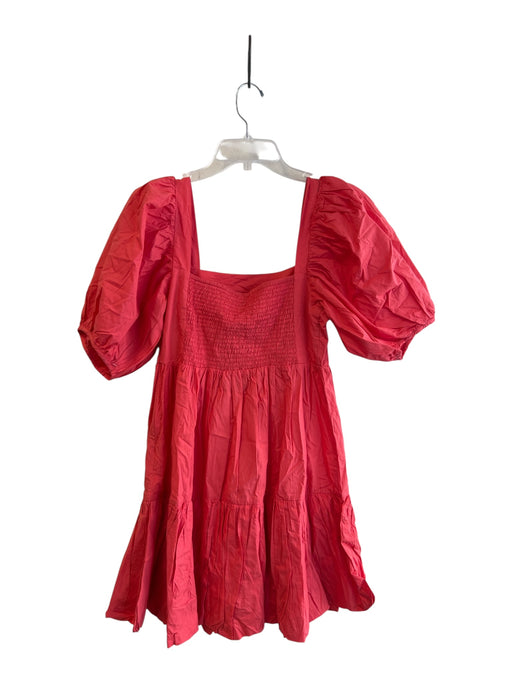 Oliphant Size S Red Cotton Short Sleeve Off the Shoulder Balloon Sleeve Dress Red / S