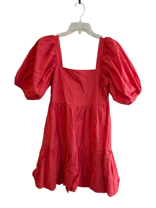 Oliphant Size S Red Cotton Short Sleeve Off the Shoulder Balloon Sleeve Dress Red / S