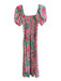 Lily Pulitzer Size S pima cotton Polyester Shirred Floral Print Tea Length Dress pima cotton / S