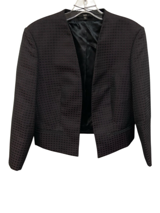 Boss Hugo Boss Size 4 Navy & Burgundy Cotton Open Front Circle Print Jacket Navy & Burgundy / 4