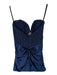 Sherri Hill Size 10 Navy Polyester Bedazzled Mesh Detail Strapless Mini Gown Navy / 10