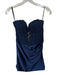 Sherri Hill Size 10 Navy Polyester Bedazzled Mesh Detail Strapless Mini Gown Navy / 10