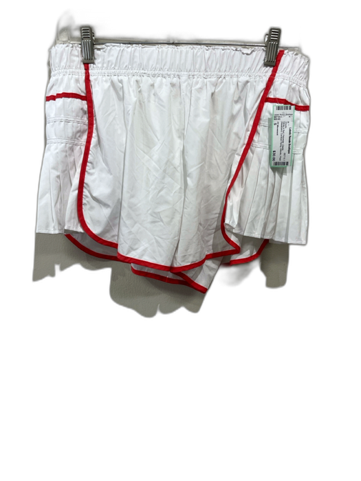 FP Movement Size S White & Red Polyester Elastic Waistband Athletic Shorts White & Red / S