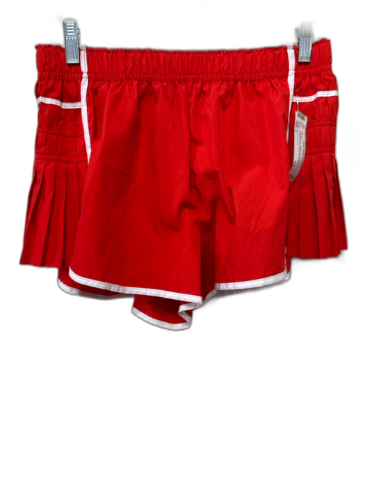 FP Movement Size S Red & White Polyester Elastic Waistband Athletic Shorts Red & White / S