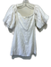 Rhode Size 2 White Linen Short Puff Sleeve Sweetheart Neckline Back Zip Dress White / 2
