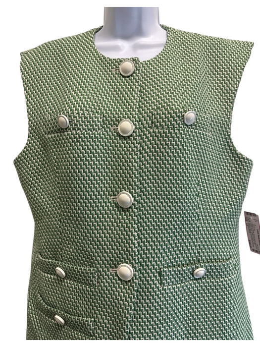 Veronica Beard Size 12 Green & White Rayon Blend Sleeveless Vest Short Set Green & White / 12