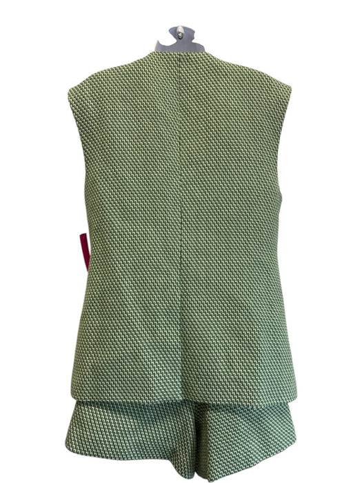 Veronica Beard Size 12 Green & White Rayon Blend Sleeveless Vest Short Set Green & White / 12