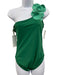 Karla Colletto Size 12 Green & Light Green Nylon Blend One Shoulder swimwear Green & Light Green / 12