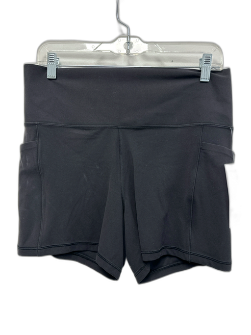 Athleta Size XL Black Nylon Blend Wide Waist Band Side Pockets Paneled Shorts Black / XL