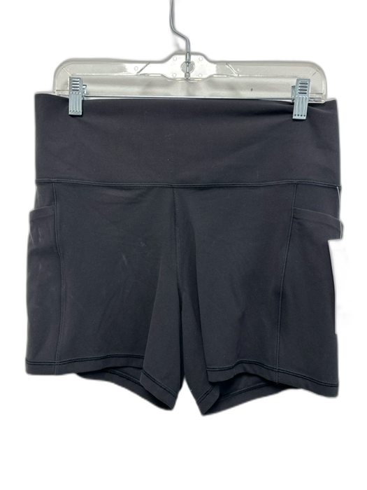 Athleta Size XL Black Nylon Blend Wide Waist Band Side Pockets Paneled Shorts Black / XL