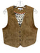 Hunter Bell Size M Tan Brown Leather V Neck Button Front Vest Tan Brown / M