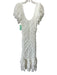 Cinq a Sept Size 10 White Polyamide Blend Lace Ruched Short Sleeve Midi Dress White / 10