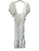 Cinq a Sept Size 10 White Polyamide Blend Lace Ruched Short Sleeve Midi Dress White / 10