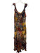 Farm Rio Size M Navy Blue, Orange, Yellow Viscose Sleeveless Scoop Neck Dress Navy Blue, Orange, Yellow / M