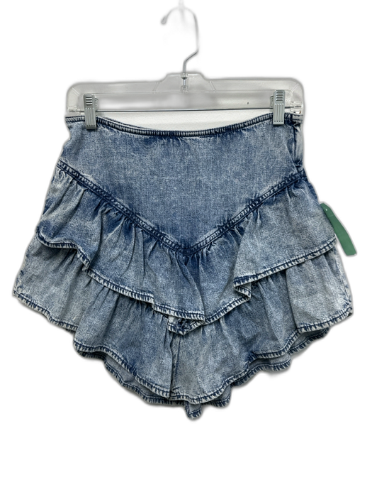Mother Size 27 Acid Wash Cotton Tiered V Waist Mini Skirt Acid Wash / 27