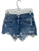 Agolde Size 25 Medium Wash Cotton Distressed Button Fly Cut Off High Rise Shorts Medium Wash / 25