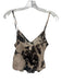 Cara Cara Size XS Beige & Black Nylon Semi Sheer Floral Silhouette Cropped Top Beige & Black / XS