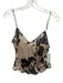 Cara Cara Size XS Beige & Black Nylon Semi Sheer Floral Silhouette Cropped Top Beige & Black / XS