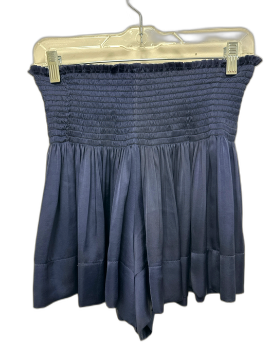 Koch Size S Navy Blue Polyester Shirred Waist Flowy Shorts Navy Blue / S