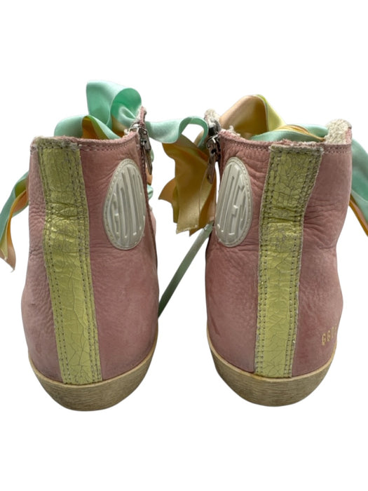 Golden Goose Shoe Size 37 pink, gray, multi Leather Upper Ribbon Laces Sneakers pink, gray, multi / 37