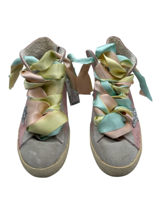 Golden Goose Shoe Size 37 pink, gray, multi Leather Upper Ribbon Laces Sneakers pink, gray, multi / 37