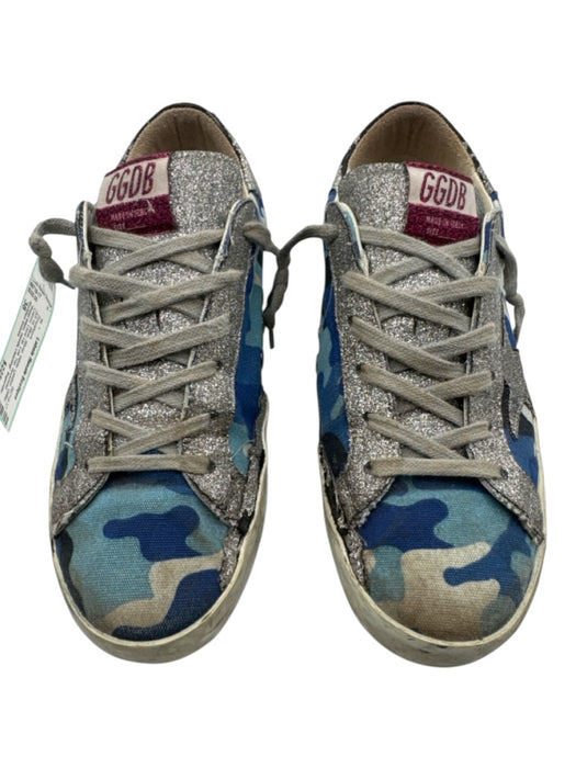 Golden Goose Shoe Size 38 Blue, Silver, White Leather Glitter Camo Sneakers Blue, Silver, White / 38