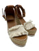 See By Chloe Shoe Size 37 Beige & Brown Leather Upper Raffia Fringe Wedges Beige & Brown / 37