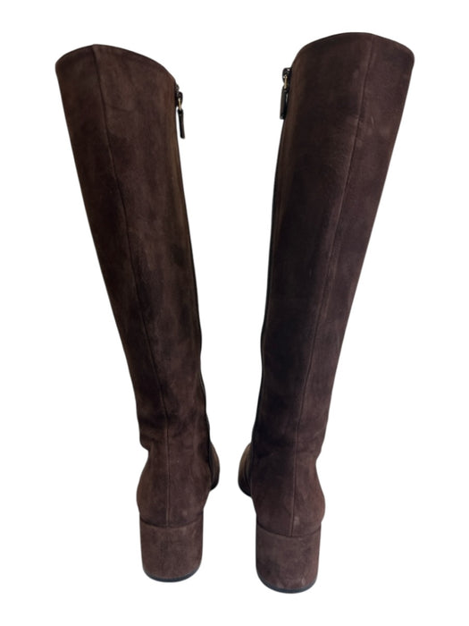Stuart Weitzman Shoe Size 7 Dark Brown Leather Upper Suede Square Toe Boots Dark Brown / 7