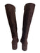 Stuart Weitzman Shoe Size 7 Dark Brown Leather Upper Suede Square Toe Boots Dark Brown / 7
