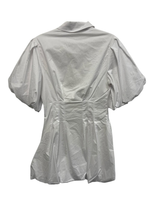 Jonathan Simkhai Size 2 White Cotton Blend Button Down Bubble Hem Mini Dress White / 2