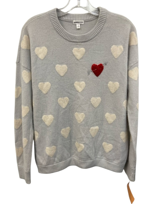 Minnie Rose Size Medium Blue, Red, White Cashmere Long Sleeve Hearts Sweater Blue, Red, White / Medium