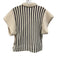 Koch Size XS Cream & Navy Blue Cotton Cap Sleeve Faux Shearling Striped Top Cream & Navy Blue / XS