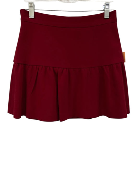 Red Valentino Size 38 Red Acetate Blend Back Zip Gathered Skirt Red / 38