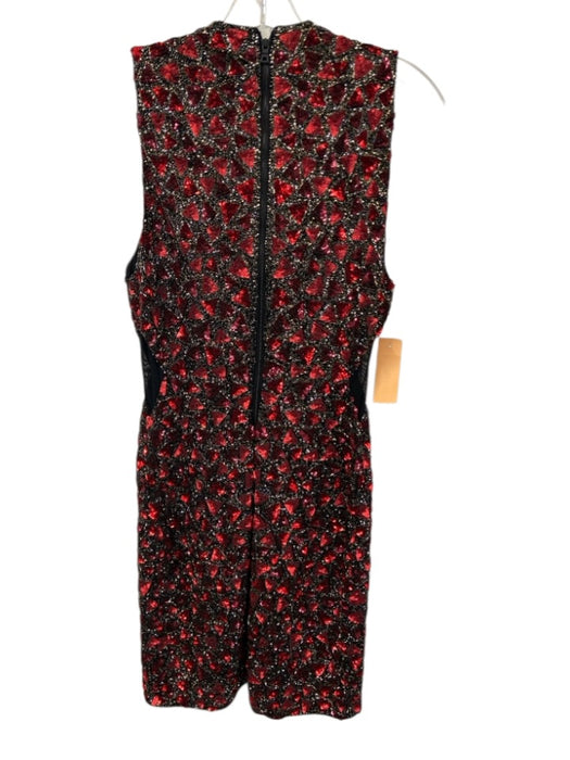 Alice + Olivia Size 4 Red & Black Nylon Blend Sleeveless Fully Beaded Dress Red & Black / 4