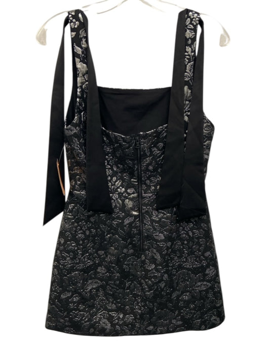 Alice + Olivia Size 6 Gunmetal & black Acrylic Blend Sleeveless Tie Sleeve Dress Gunmetal & black / 6