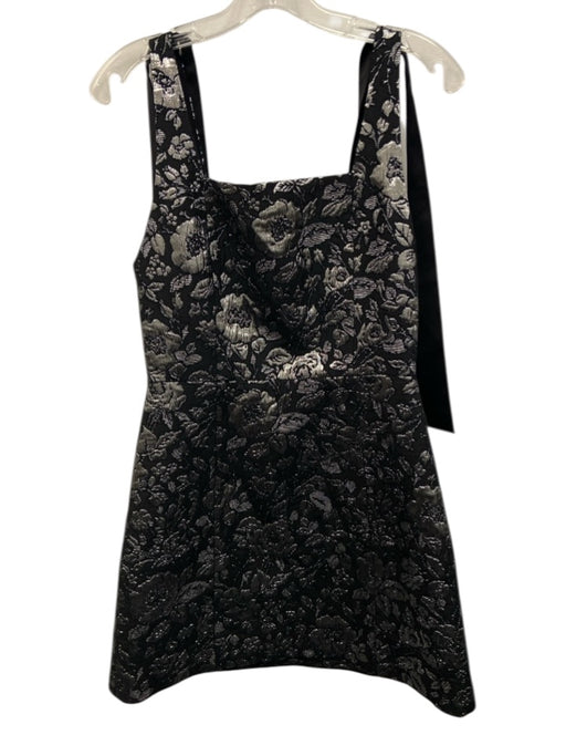 Alice + Olivia Size 6 Gunmetal & black Acrylic Blend Sleeveless Tie Sleeve Dress Gunmetal & black / 6