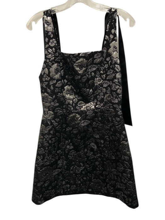 Alice + Olivia Size 6 Gunmetal & black Acrylic Blend Sleeveless Tie Sleeve Dress Gunmetal & black / 6