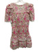 Loveshackfancy Size XS Pink, Green, White Cotton Shirred Floral Lace Trim Dress Pink, Green, White / XS