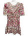 Loveshackfancy Size XS Pink, Green, White Cotton Shirred Floral Lace Trim Dress Pink, Green, White / XS